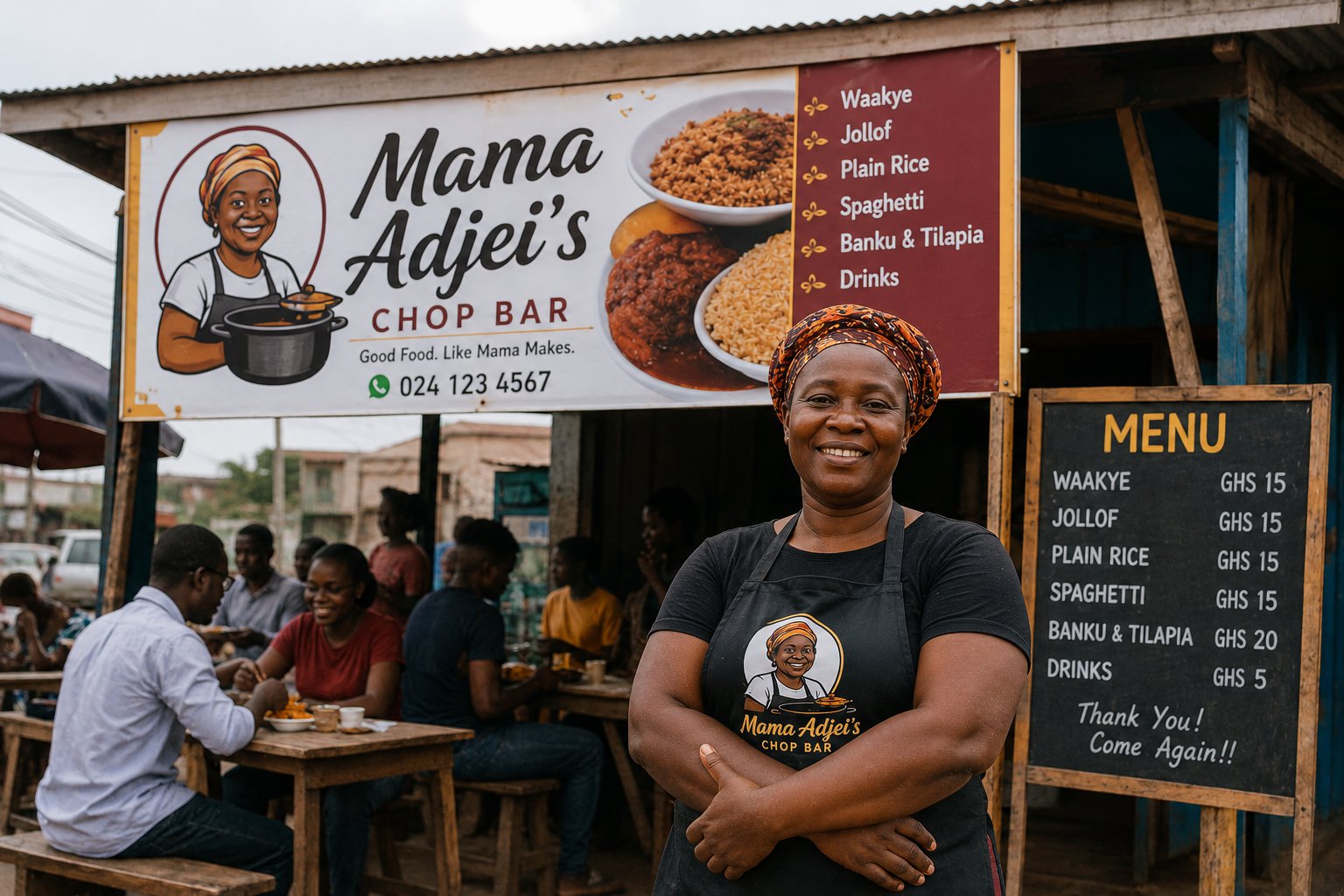 How a chop bar in Accra grew daily customers by 85% with GHS 2,850